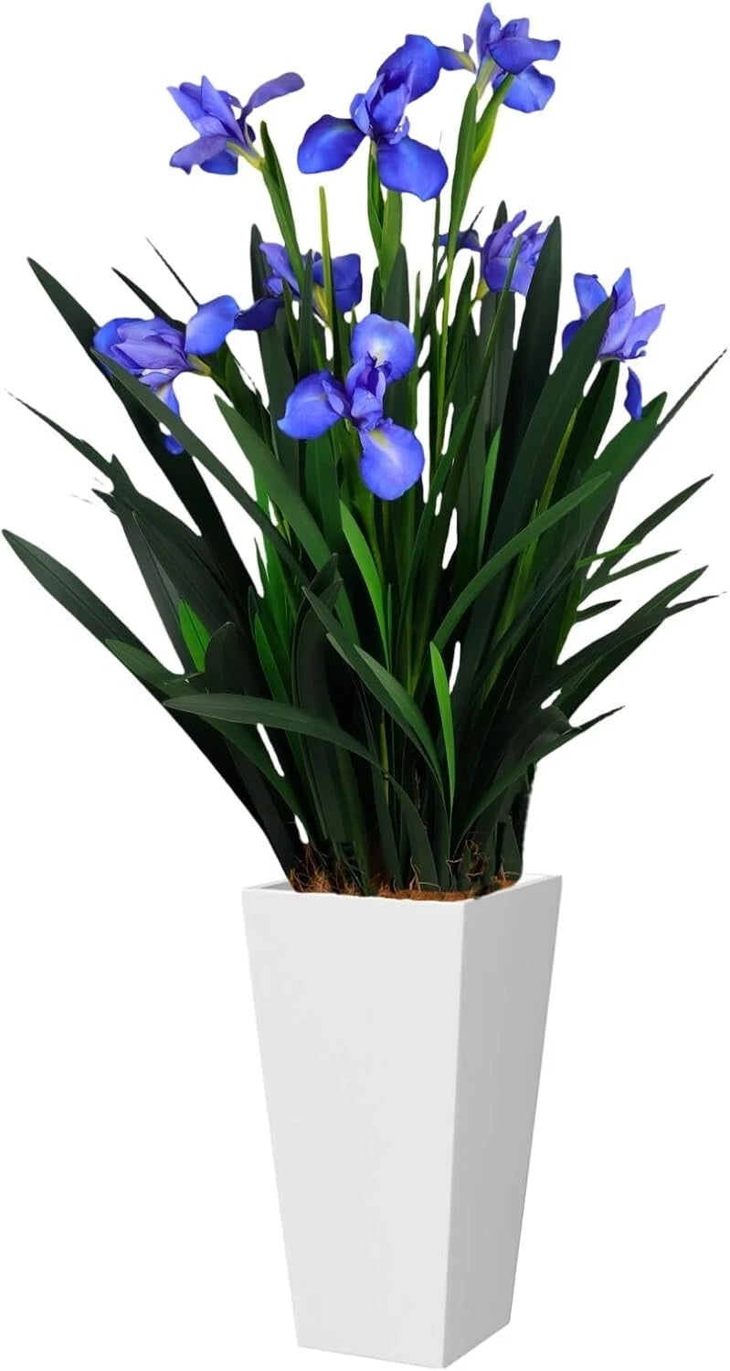 3FT Artificial Iris Flower with Pot – Blue Faux Plant for Home, Wedding, Party