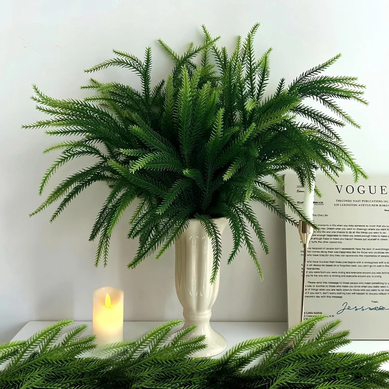 12 Bundles Artificial Plants Outdoor Faux Plants Boston Fern Summer Decor Fake