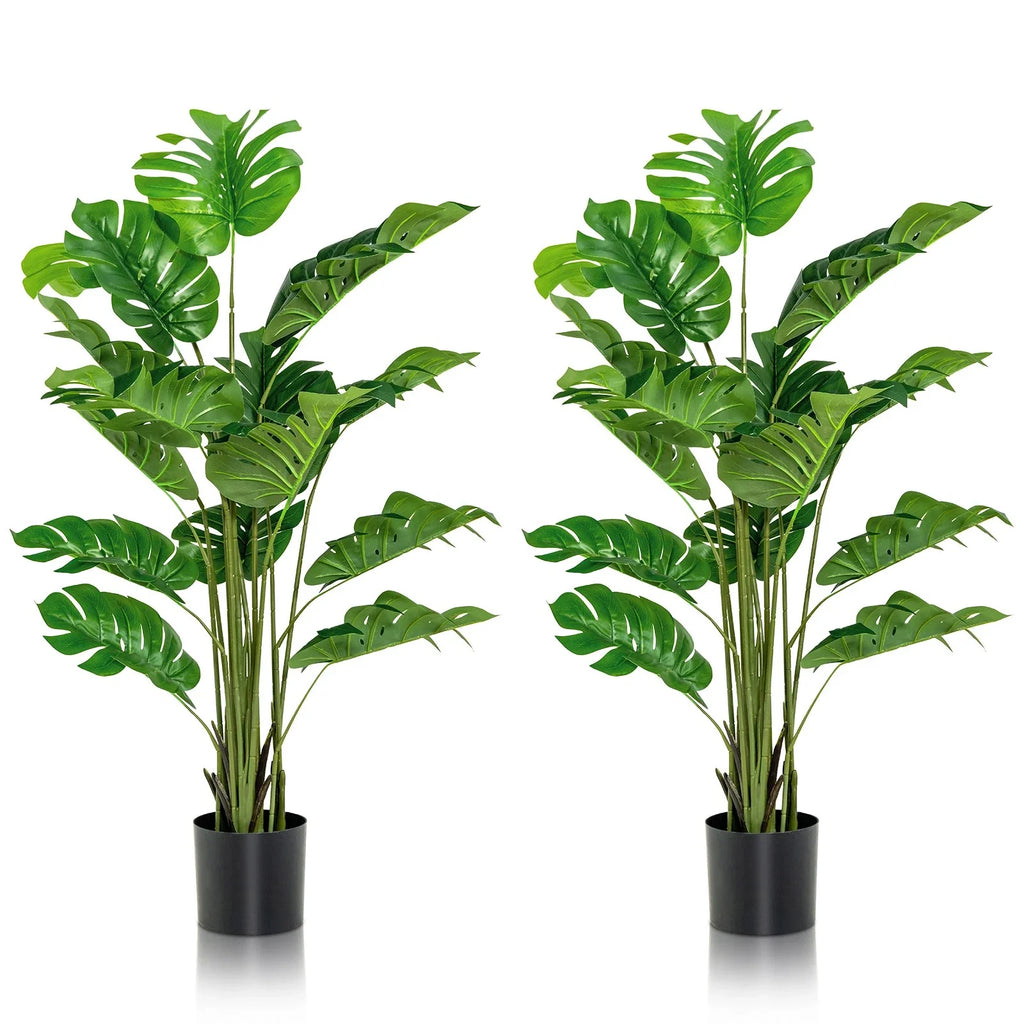 5FT Artificial Tree 2-Pack Faux Monstera Deliciosa Plant for Indoor & Outdoor